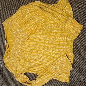 Lucky brand mustard yellow patterned blouse